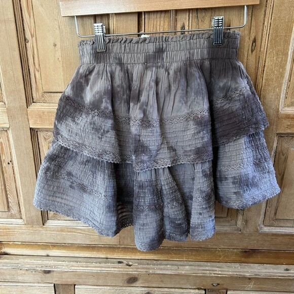 NWT Aerie Small Brown Skirt Tiered Rock and Ruffle‎ Tie Dye - Picture 8 of 11
